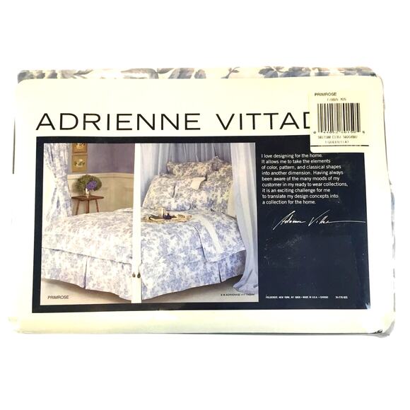 Queen Sheet Set Adrienne Vittadini Blue Floral New in Pkg - Picture 3 of 5